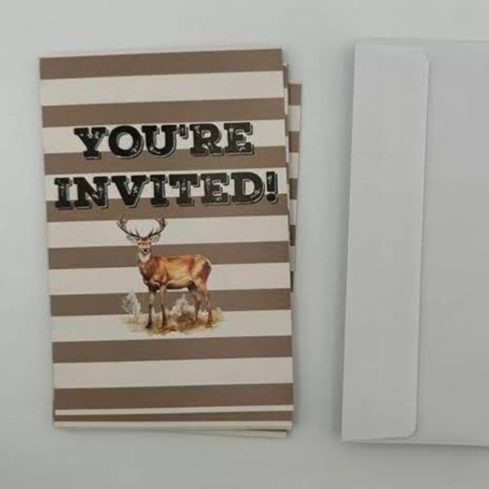 Youre Invited Hunting Theme Birthday Party Invitations with Envelopes Set